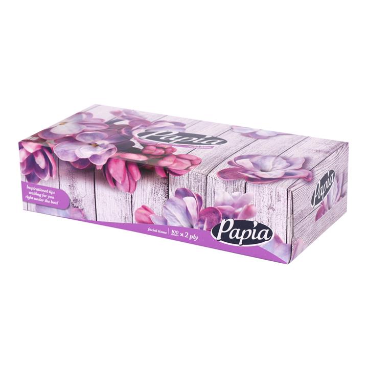 دستمال کاغذی پاپیا 100 برگ 2 لایه طرح زنبق Orchid  Papia Orchid 100Tissue Paper